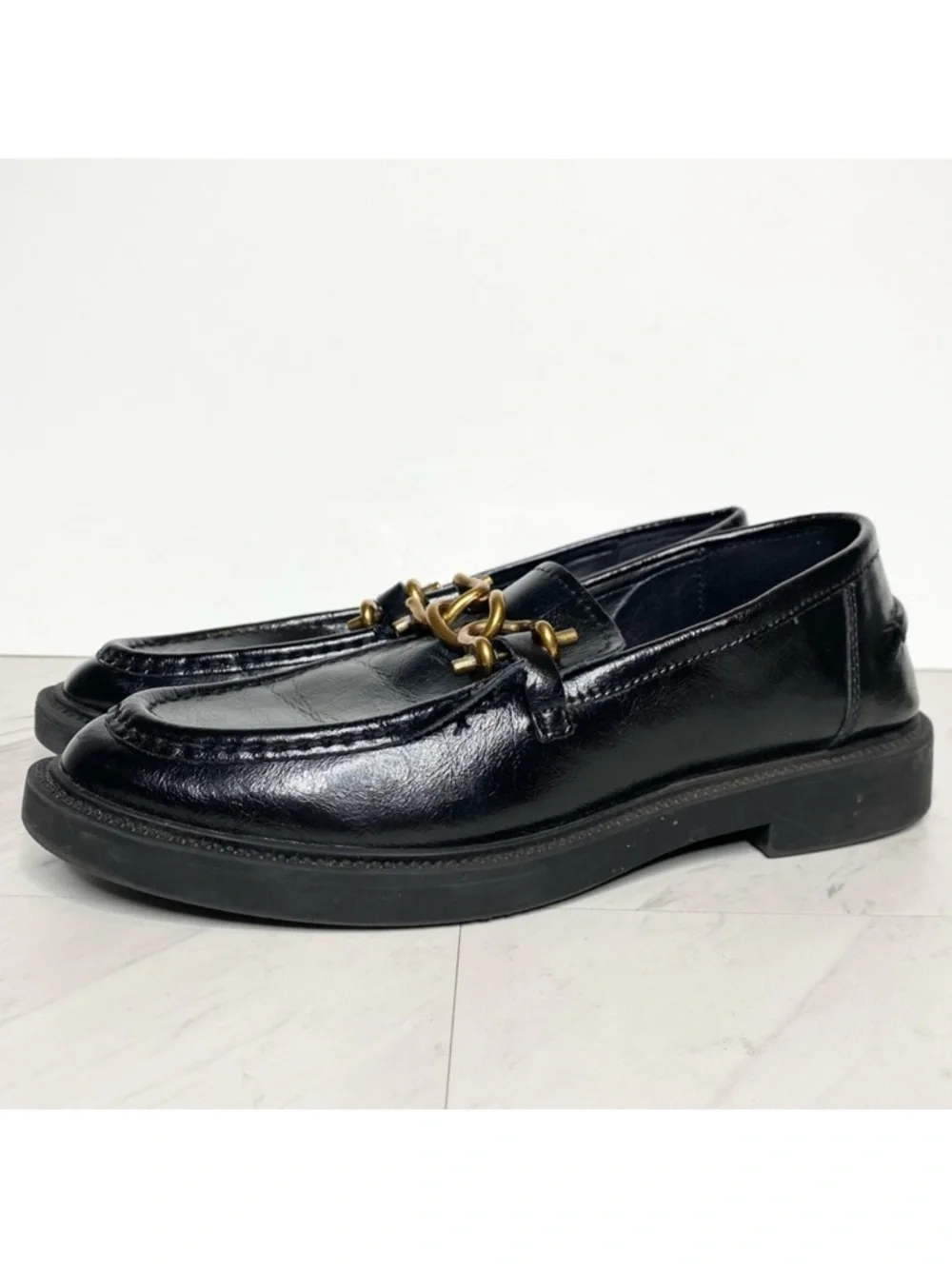 Steve Madden Karmine Black Leather Loafer 10M